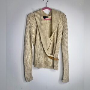 Ralph Lauren Black Label Buckle-Trim Linen Sweater